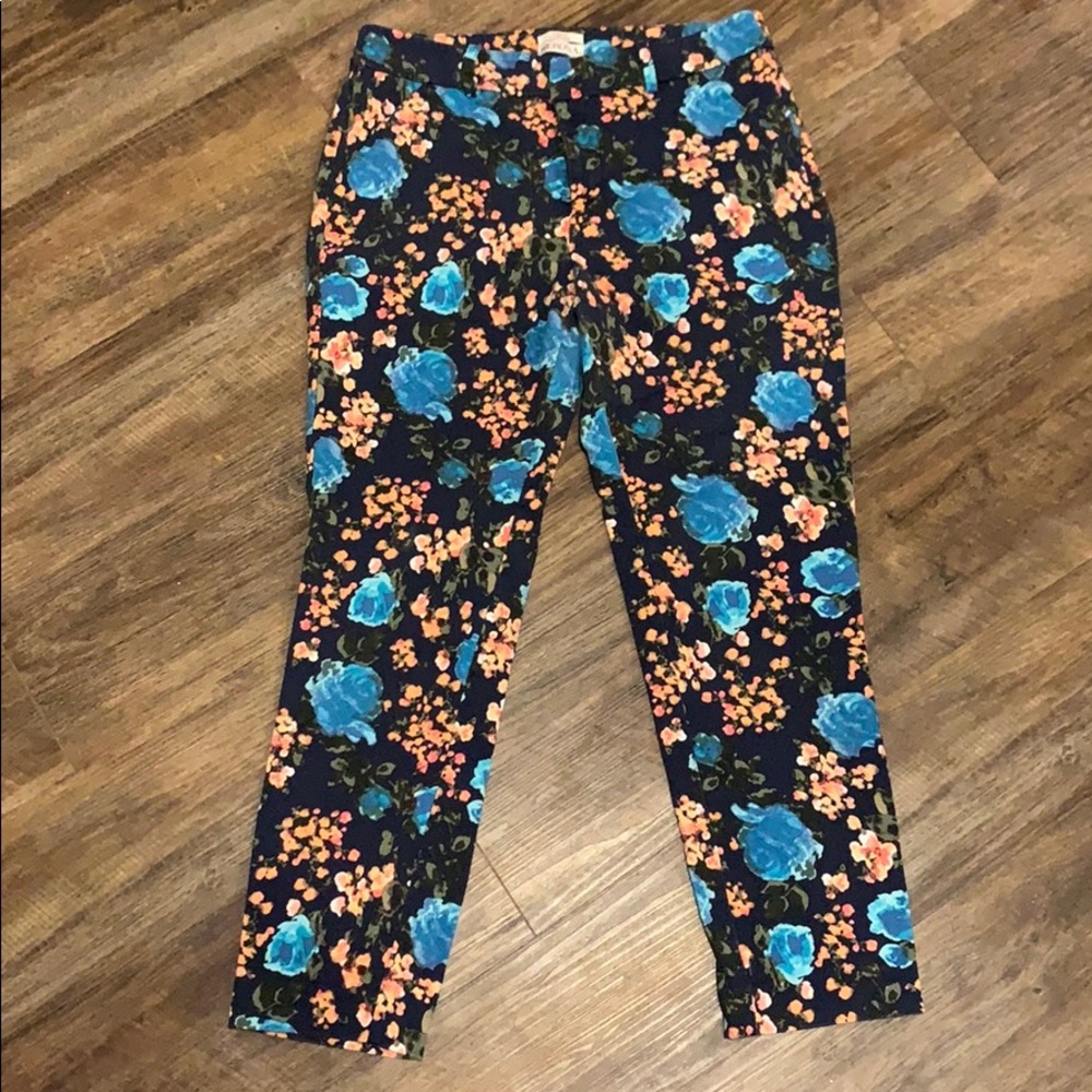 Merona Classic Floral Stretch Work Pants Size 6